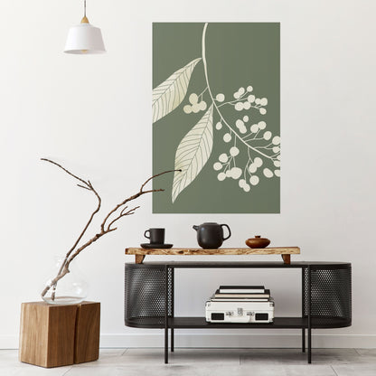 SERENE LEAFY FANTASIES Vertikal poster med självhäftande klistermärke