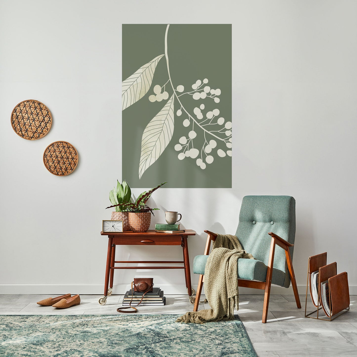 SERENE LEAFY FANTASIES Vertikal poster med självhäftande klistermärke