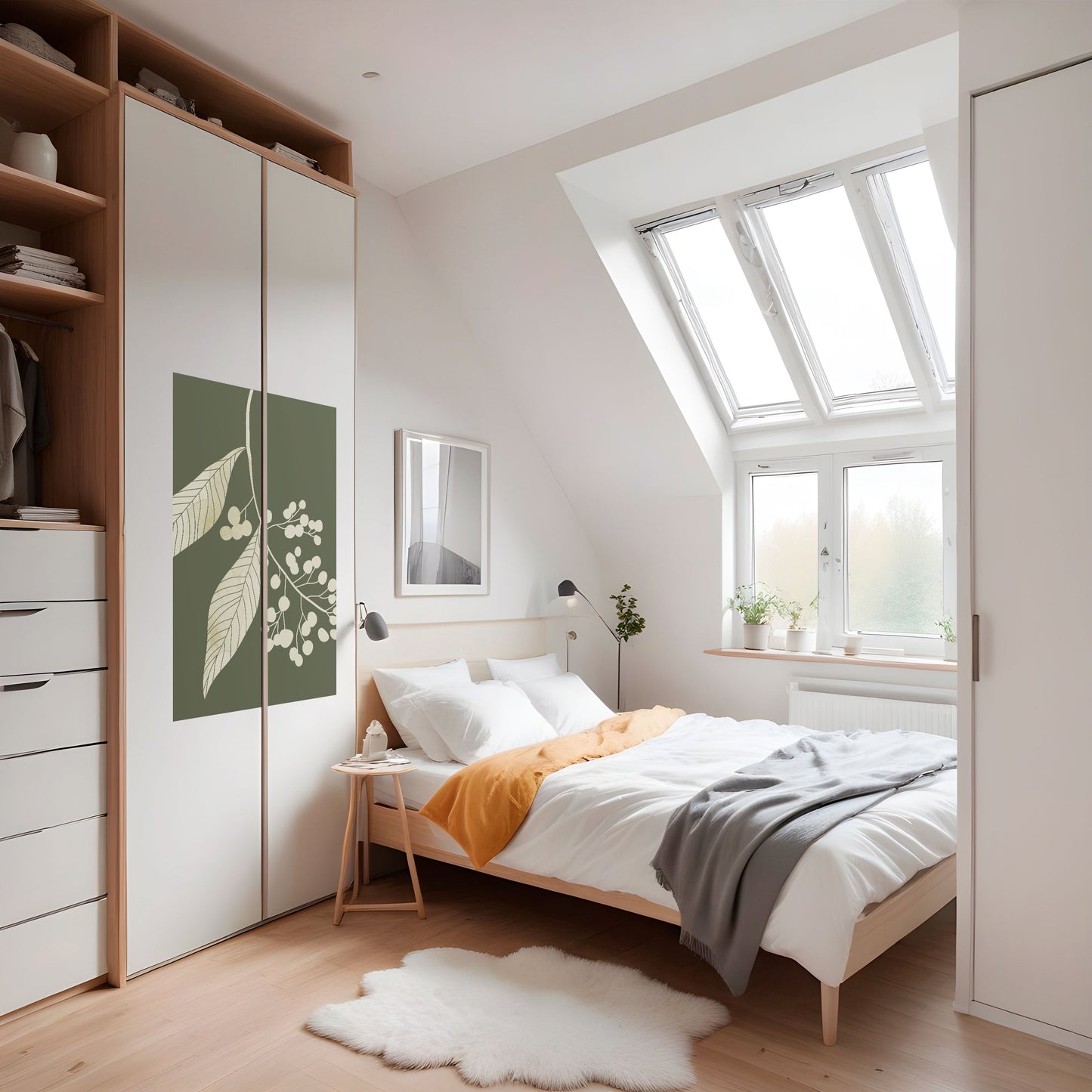 SERENE LEAFY FANTASIES Vertikal poster med självhäftande klistermärke