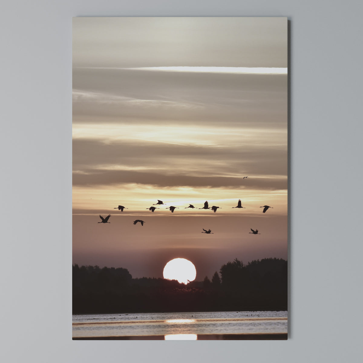 SUNSET FLIGHT SYMPHONY Vertical Canvas Print