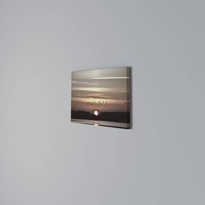 SUNSET FLIGHT SYMPHONY Horizontal Canvas Print