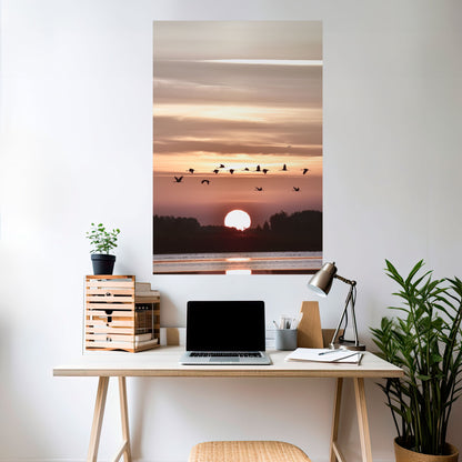 SUNSET FLIGHT SYMPHONY Peel and Stick Vertical Poster