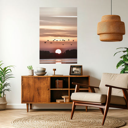 SUNSET FLIGHT SYMPHONY Peel and Stick Vertical Poster