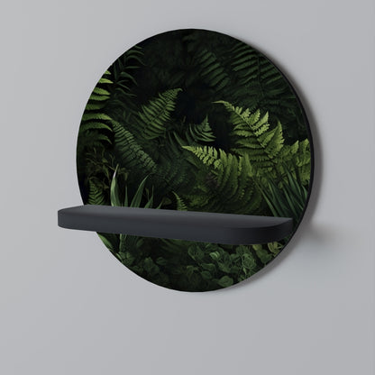 FERN SECRETS Rund konsthylla i svart finish