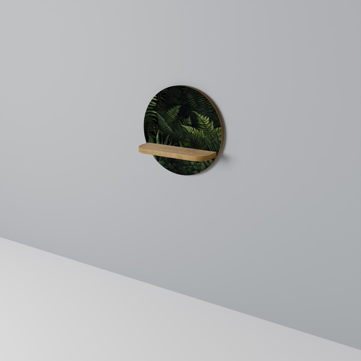 FERN SECRETS Rund Konsthylla I Ekeffekt