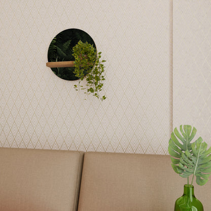 FERN SECRETS Rund Konsthylla I Ekeffekt