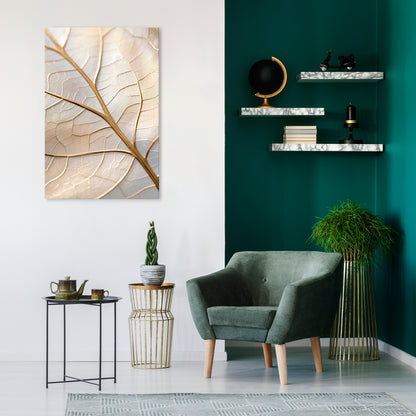 GOLDEN LEAF WHISPERS Vertical Canvas Print