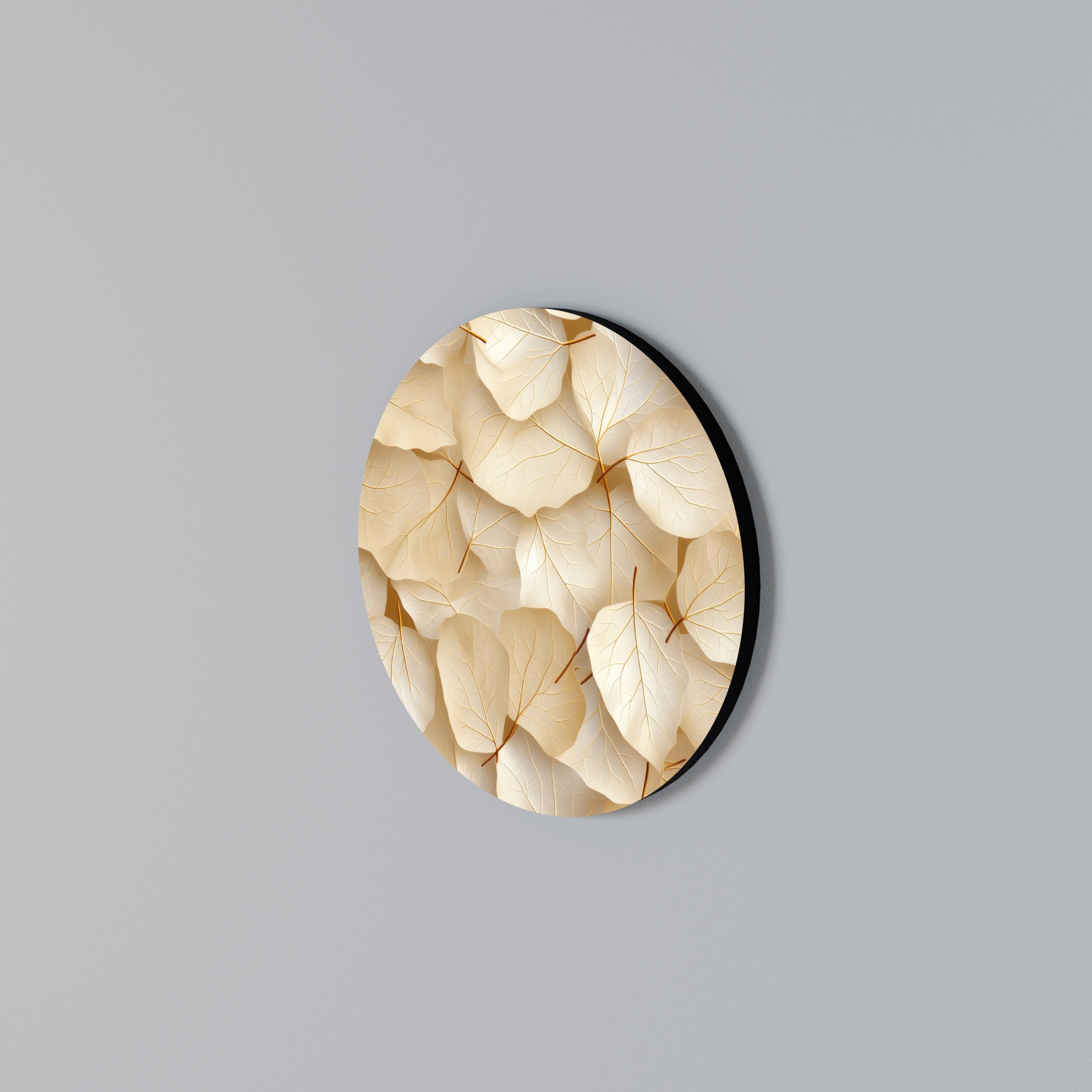 VELLUM LEAF SYMPHONY Round Wall Art