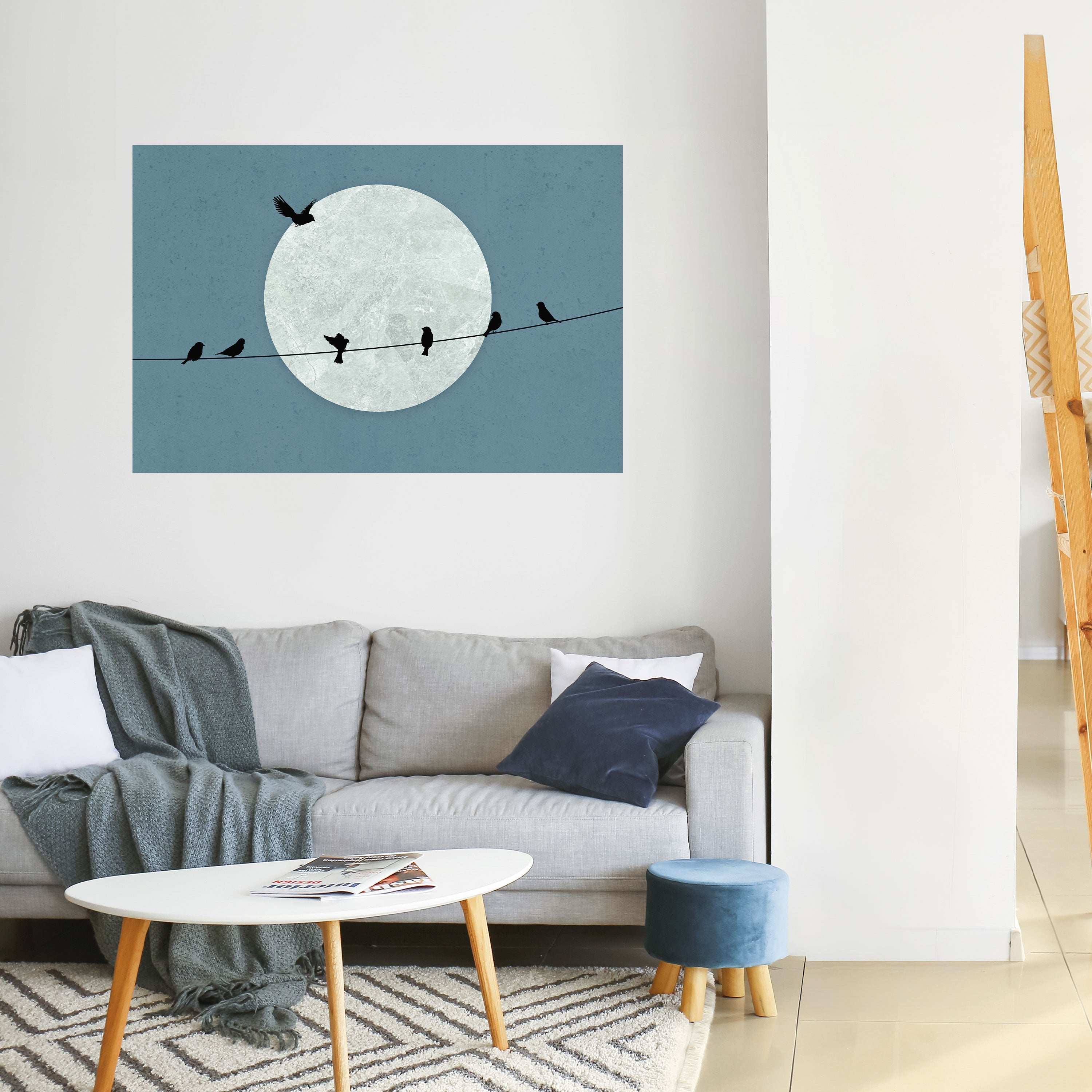 MOONLIT REST horisontell affisch med självhäftande text