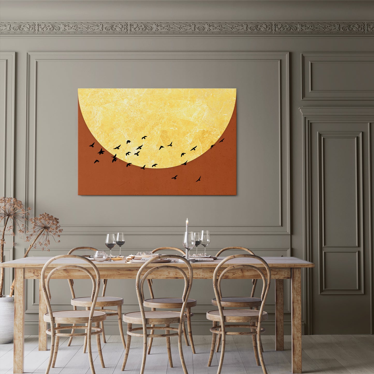 MOONLIT MIGRATION Horizontal Canvas Print