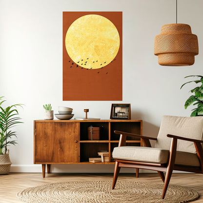 MOONLIT MIGRATION Peel and Stick Vertical Poster