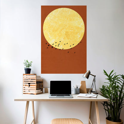MOONLIT MIGRATION Peel and Stick Vertical Poster