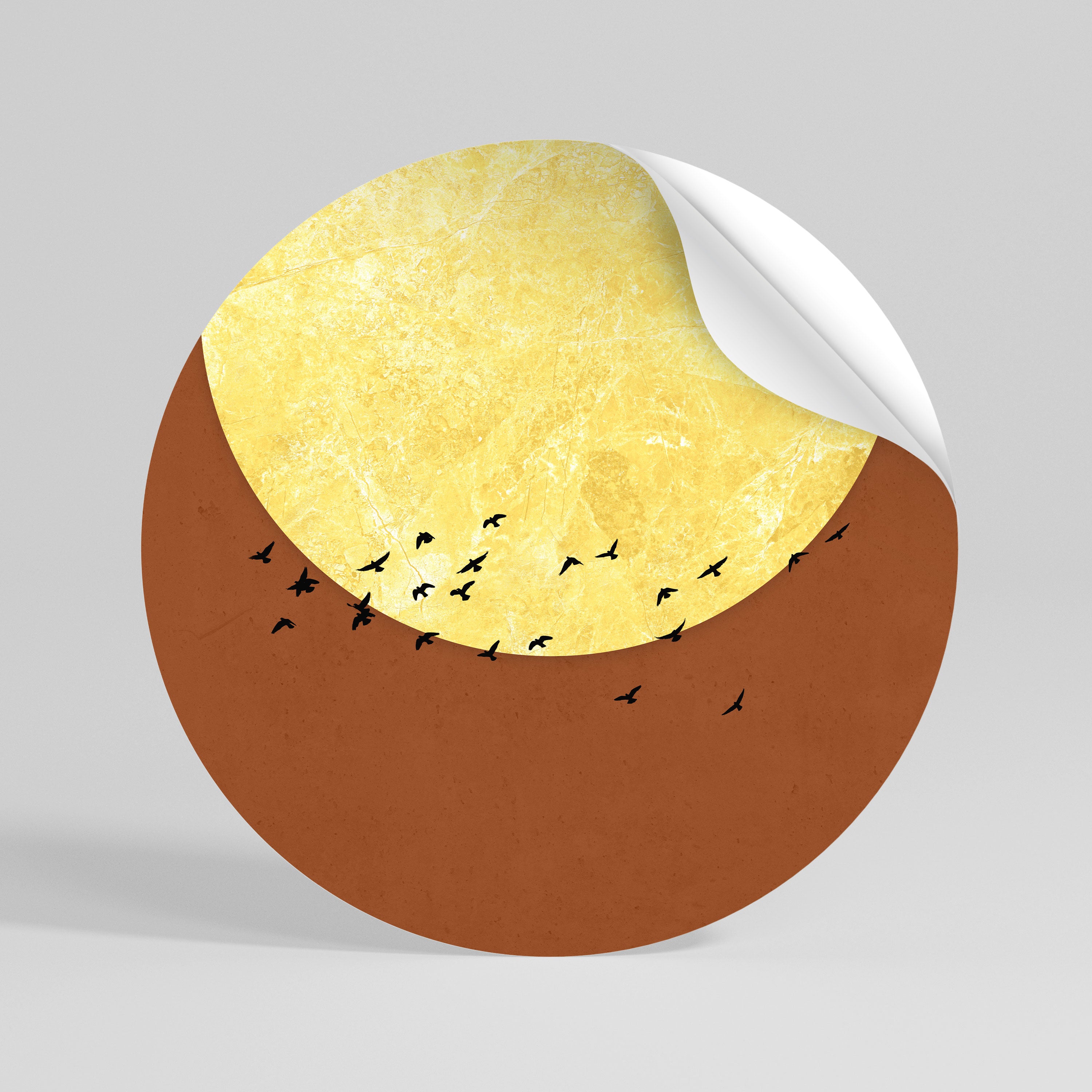 MOONLIT MIGRATION Rund väggdekal