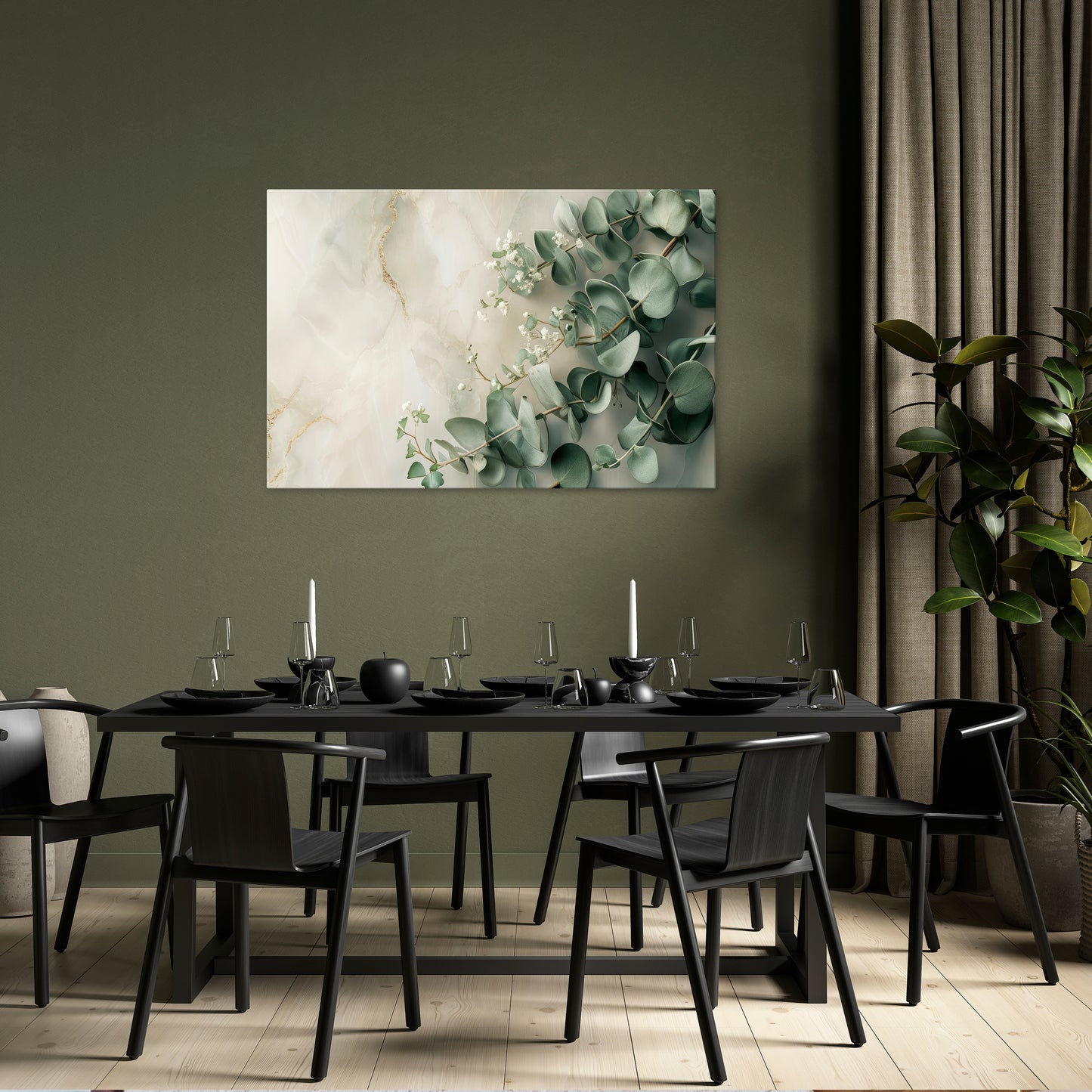 ELEGANT LEAF BALLET Horizontal Canvas Print