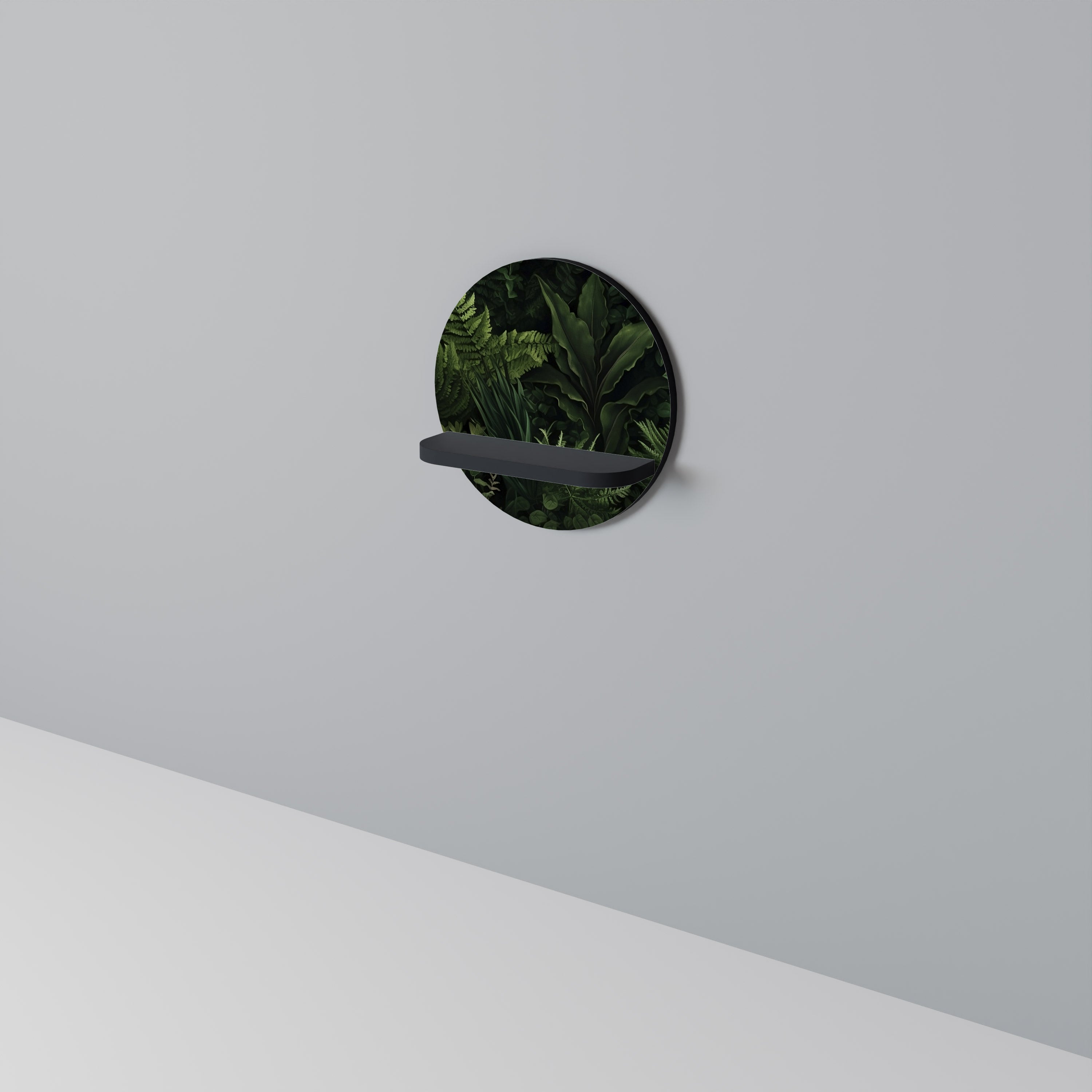 FOREST WHISPERS Rund Konsthylla I Svart Finish