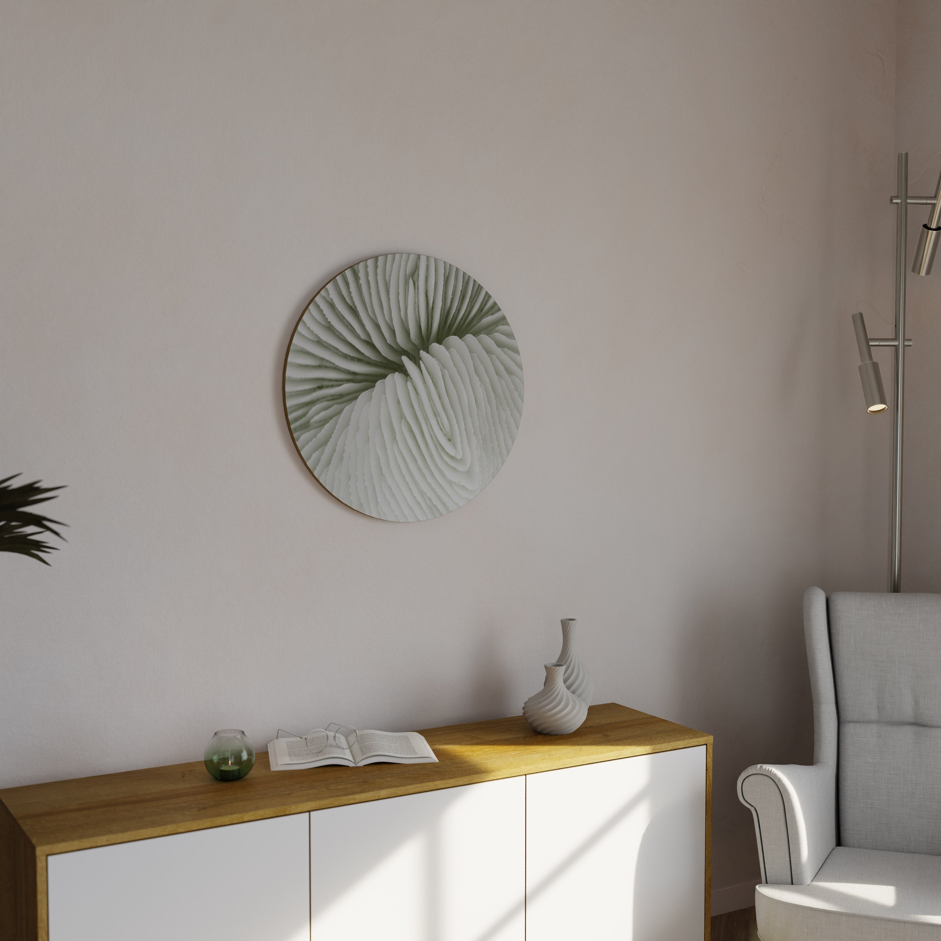 NATURENS SYMMETRI Rund väggkonst