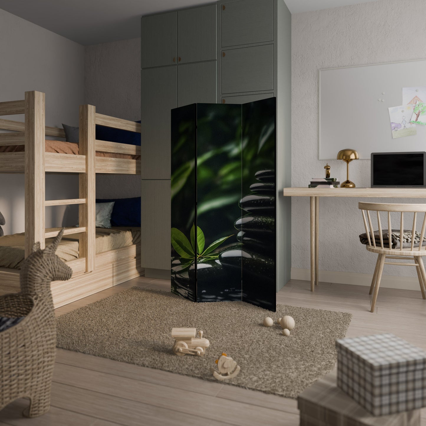HARMONY STONES Dekorativ rumsavdelare med 3 paneler