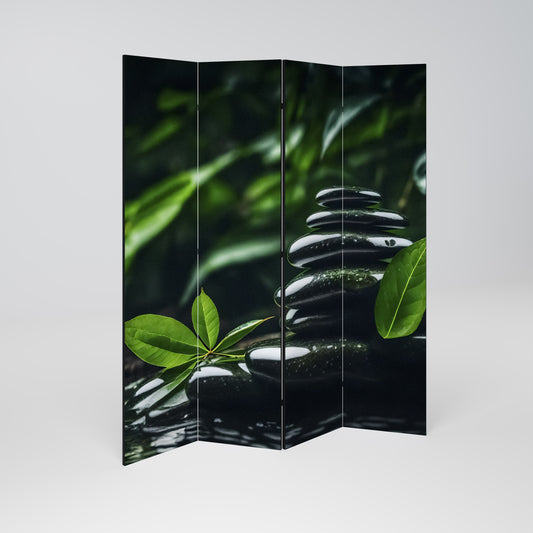 HARMONY STONES Decorative 4-Panel Room Divider