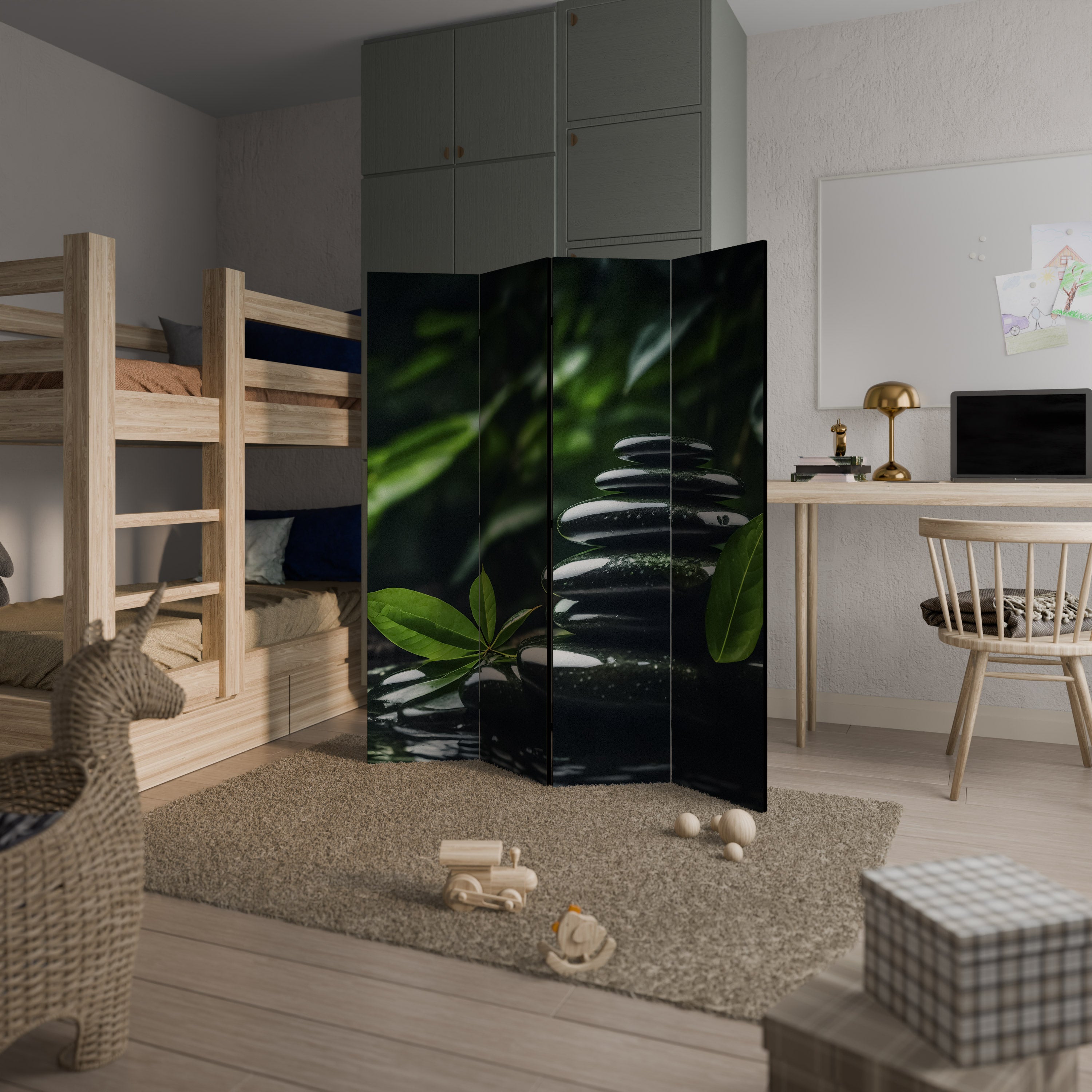 HARMONY STONES Dekorativ rumsavdelare med 4 paneler