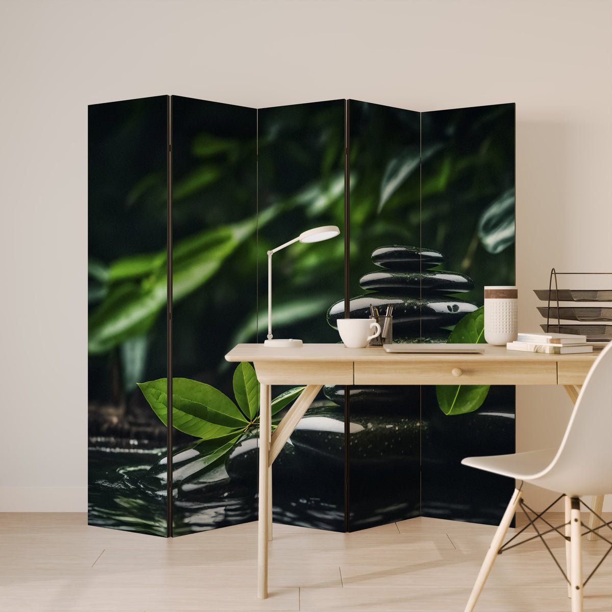 HARMONY STONES Dekorativ rumsavdelare – 5 paneler