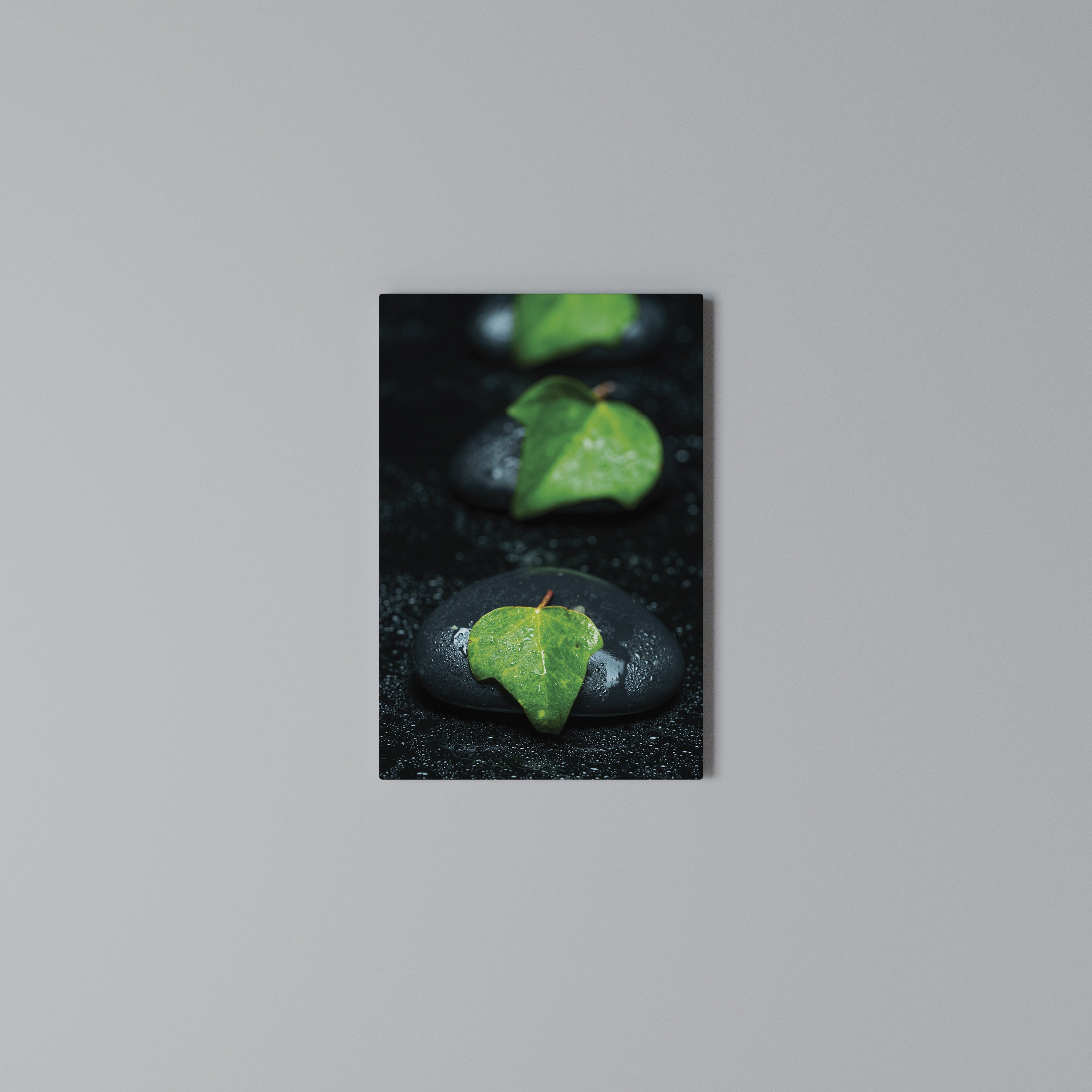 RAINDROPS ON STONE Vertical Canvas Print