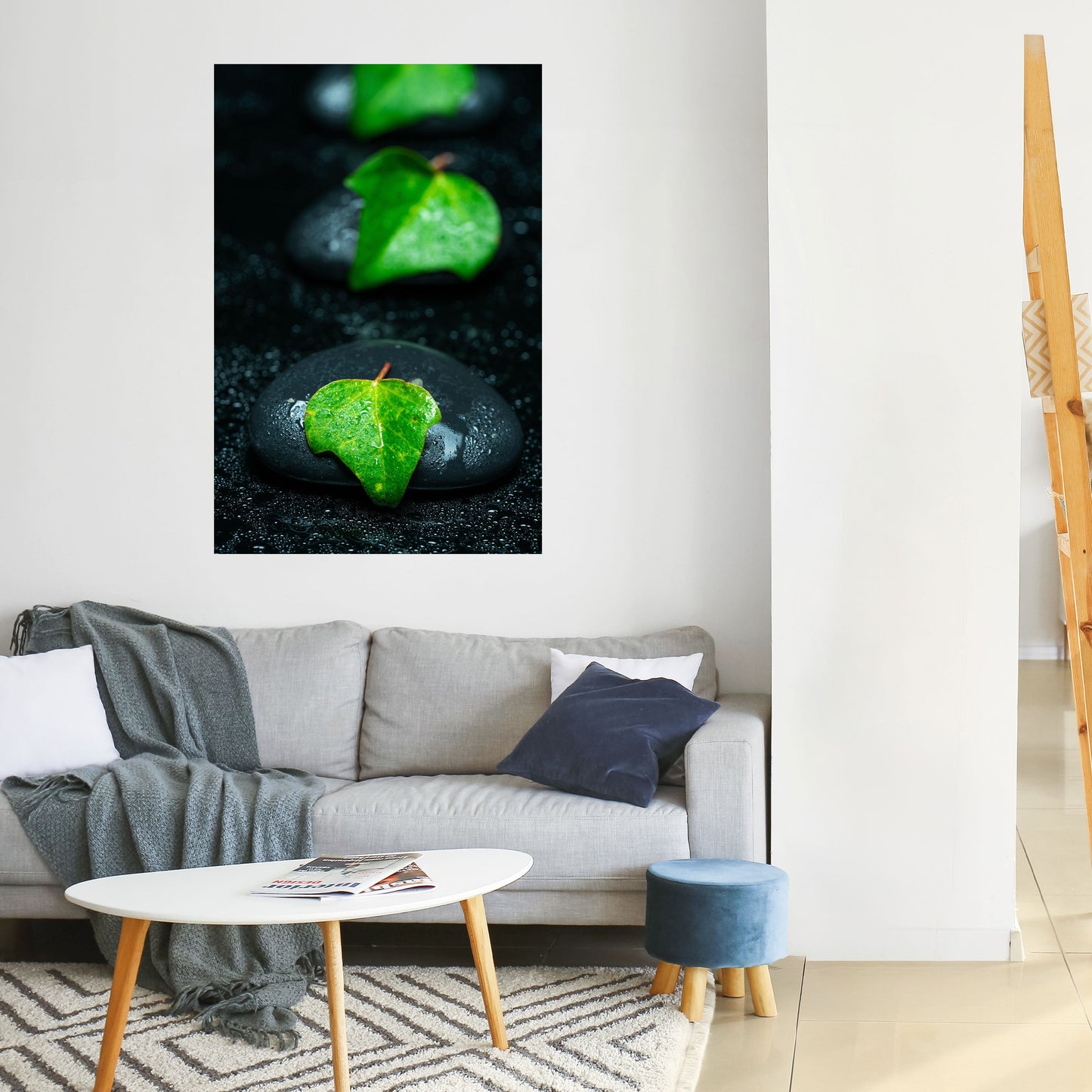 RAINDROPS ON STONE Peel and Stick Vertical Poster