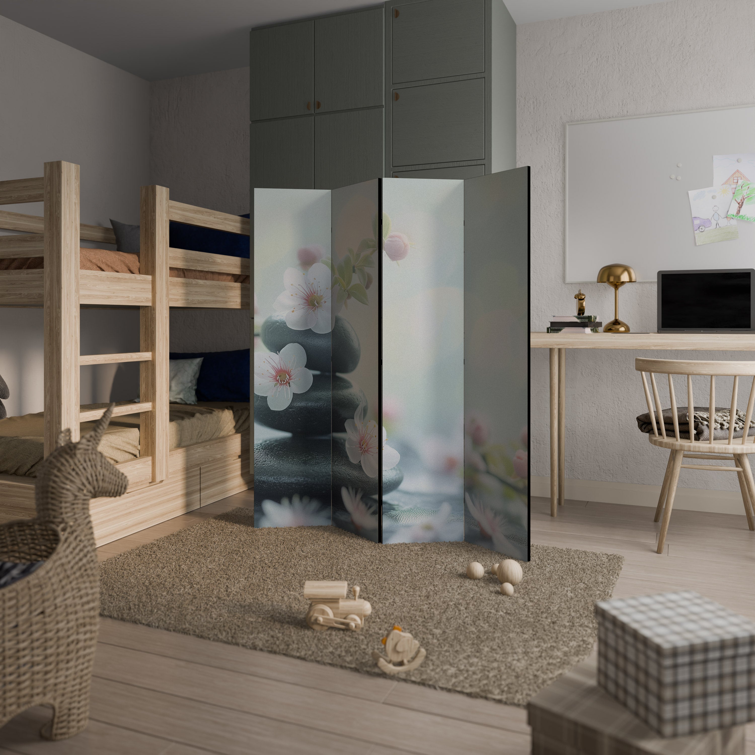 MINDFUL MOMENTS Dekorativ rumsavdelare med 4 paneler