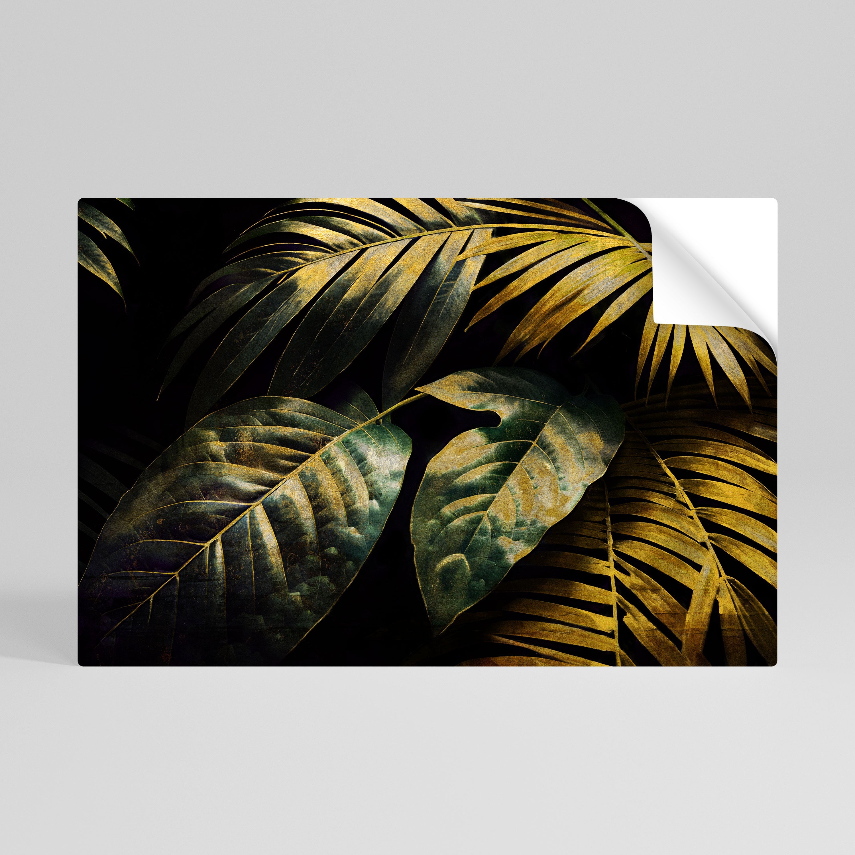 ENIGMATIC FOLIAGE TWILIGHT Horisontell Poster med självhäftande text
