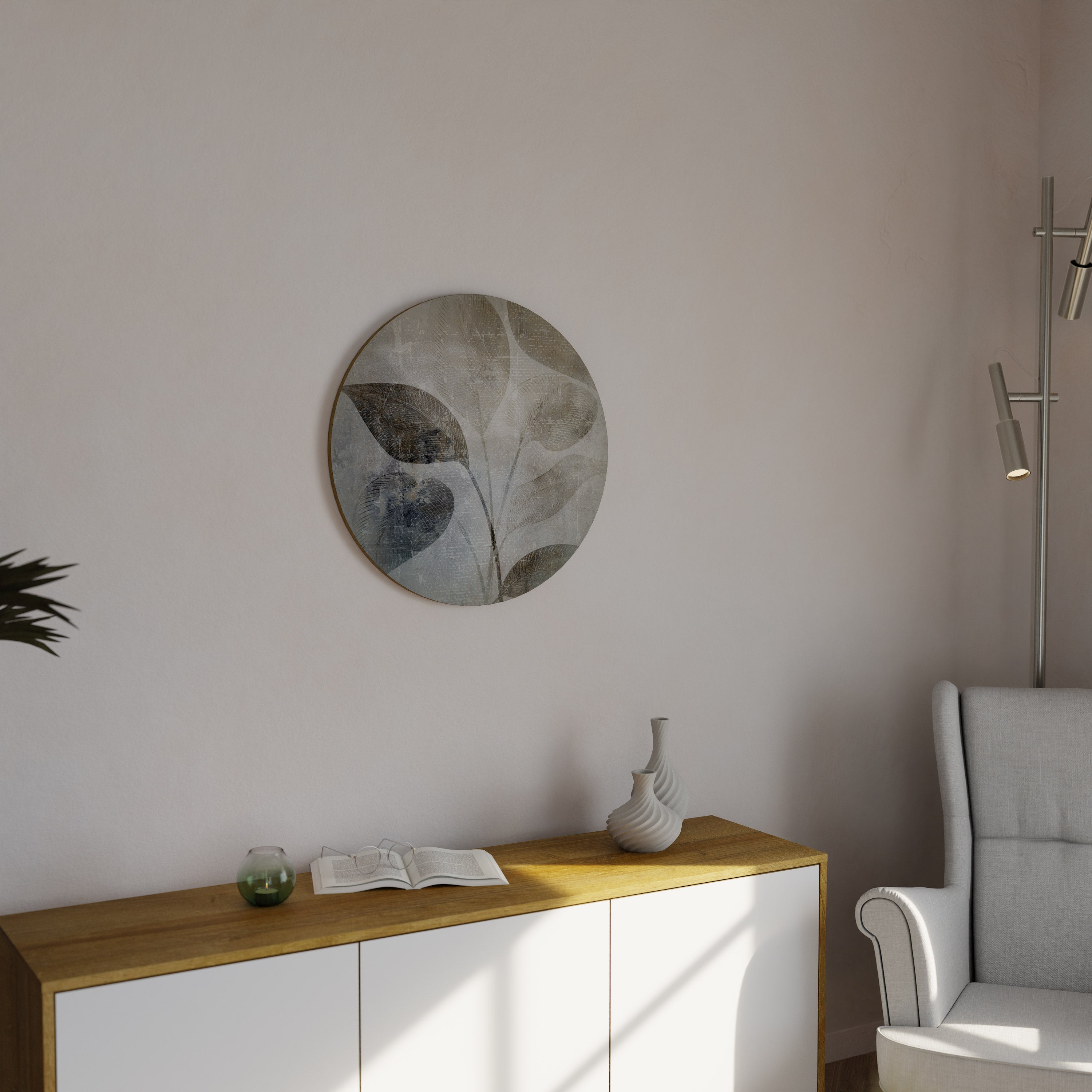 FRIVILLIG BOTANISK HARMONI Rund väggdekoration