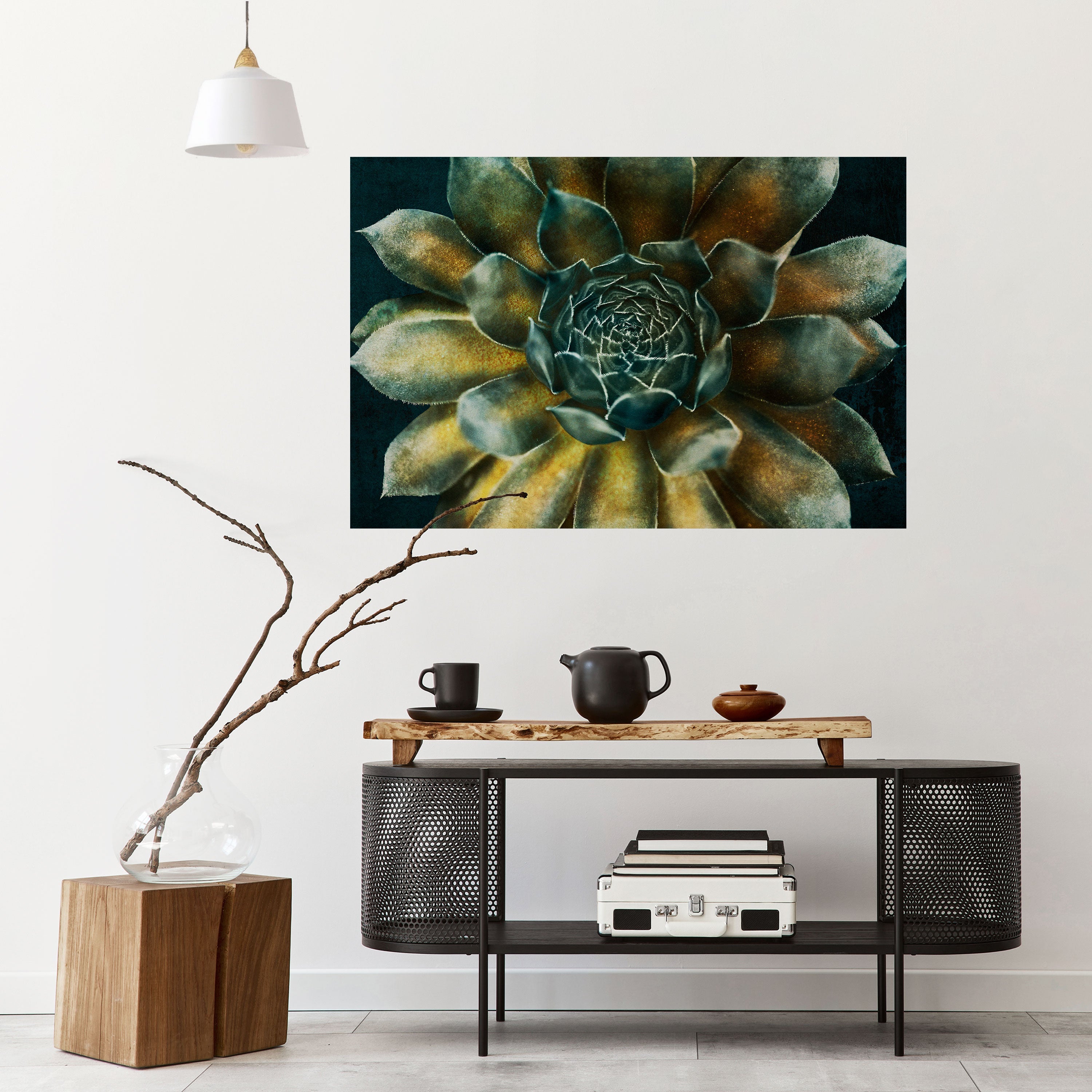 MYSTISK SUCCULENTVIRVEL Horisontell Poster med självhäftande papper
