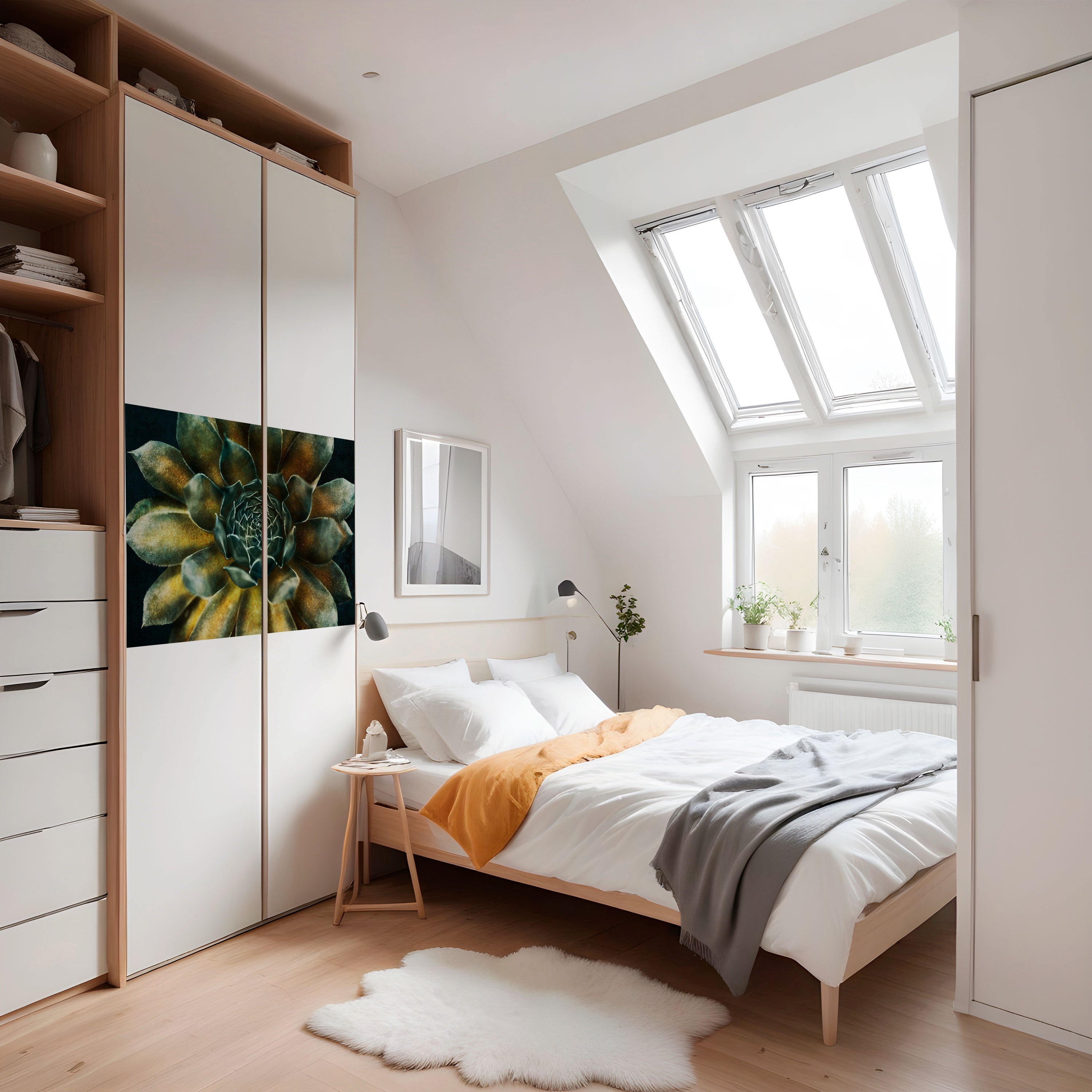 MYSTISK SUCCULENTVIRVEL Horisontell Poster med självhäftande papper
