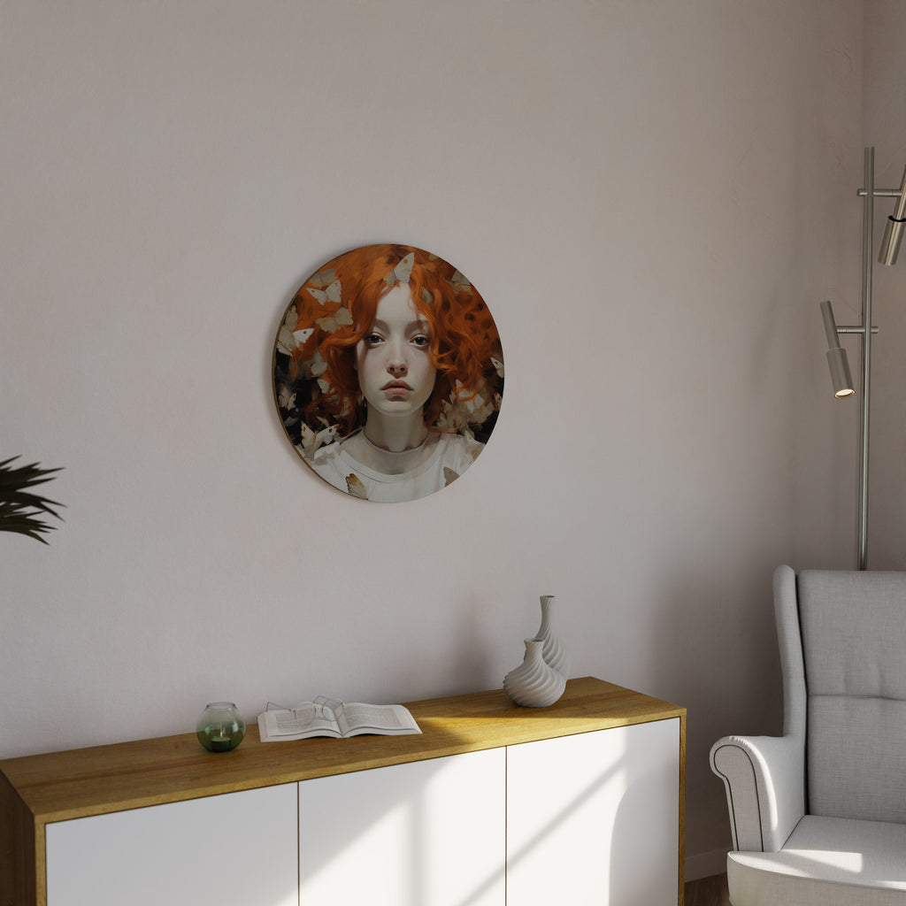 Rund väggdekoration med fjärilsdrömmar