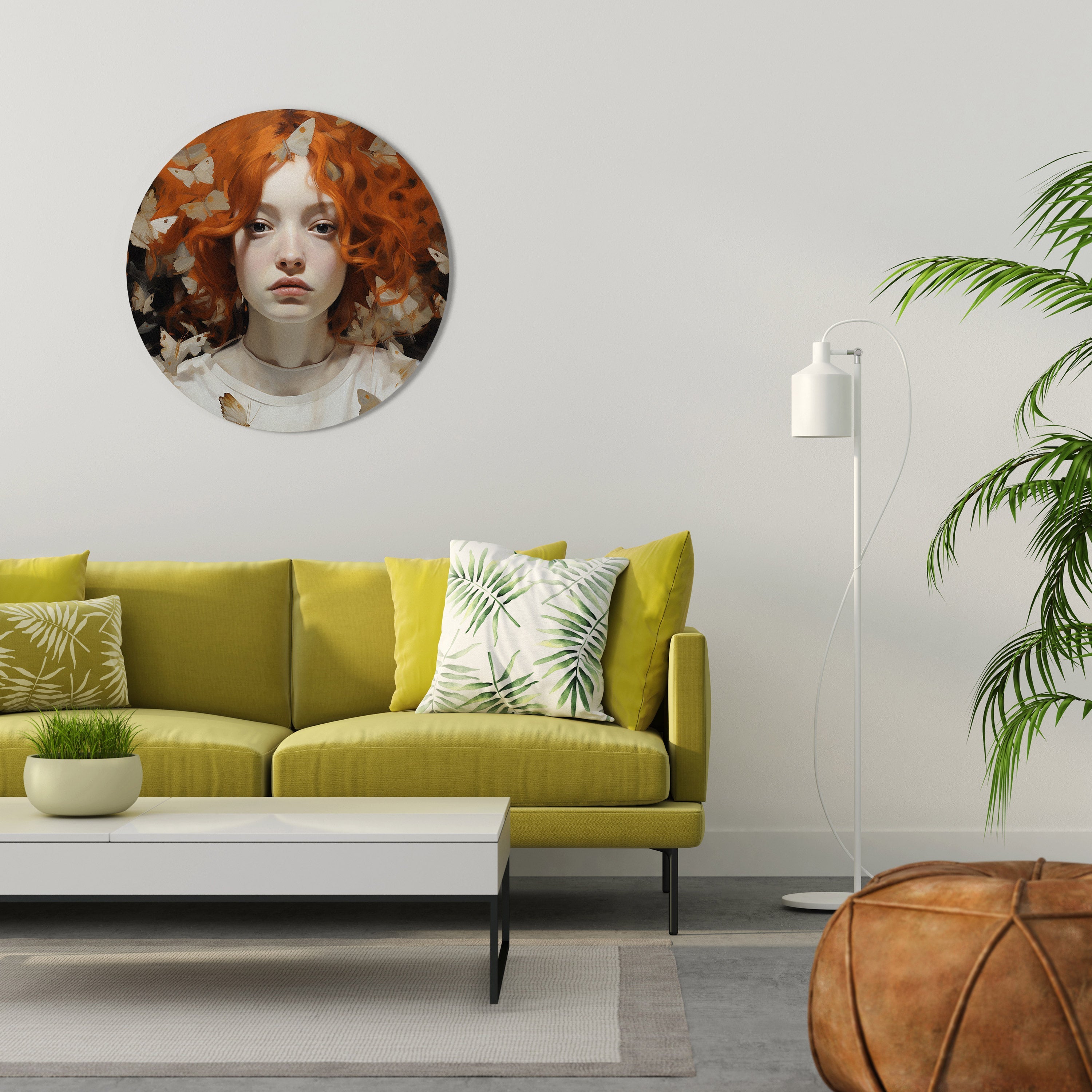 Rund väggdekoration med fjärilsdrömmar