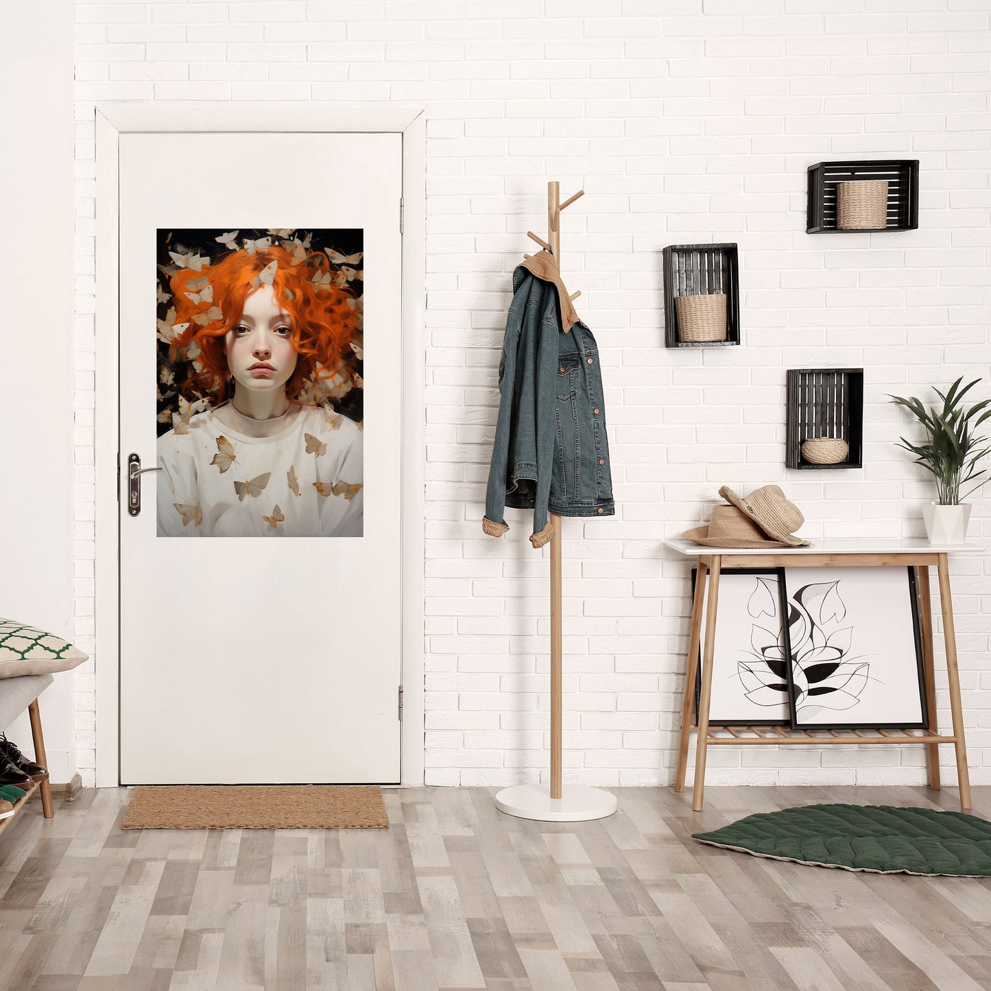 FJÄRILSDRÖMMAR Vertikal poster med självhäftande motiv