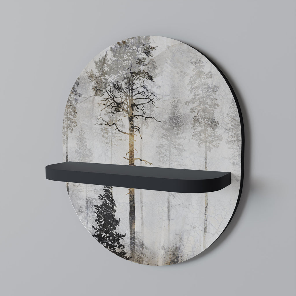 FADE IN THE TREES Oval konsthylla i svart finish