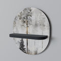 FADE IN THE TREES Oval konsthylla i svart finish
