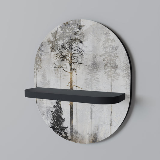 FADE IN THE TREES Oval konsthylla i svart finish