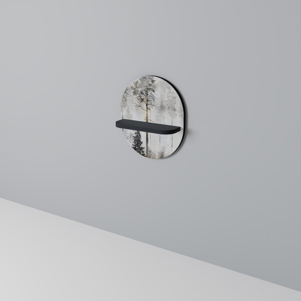 FADE IN THE TREES Oval konsthylla i svart finish