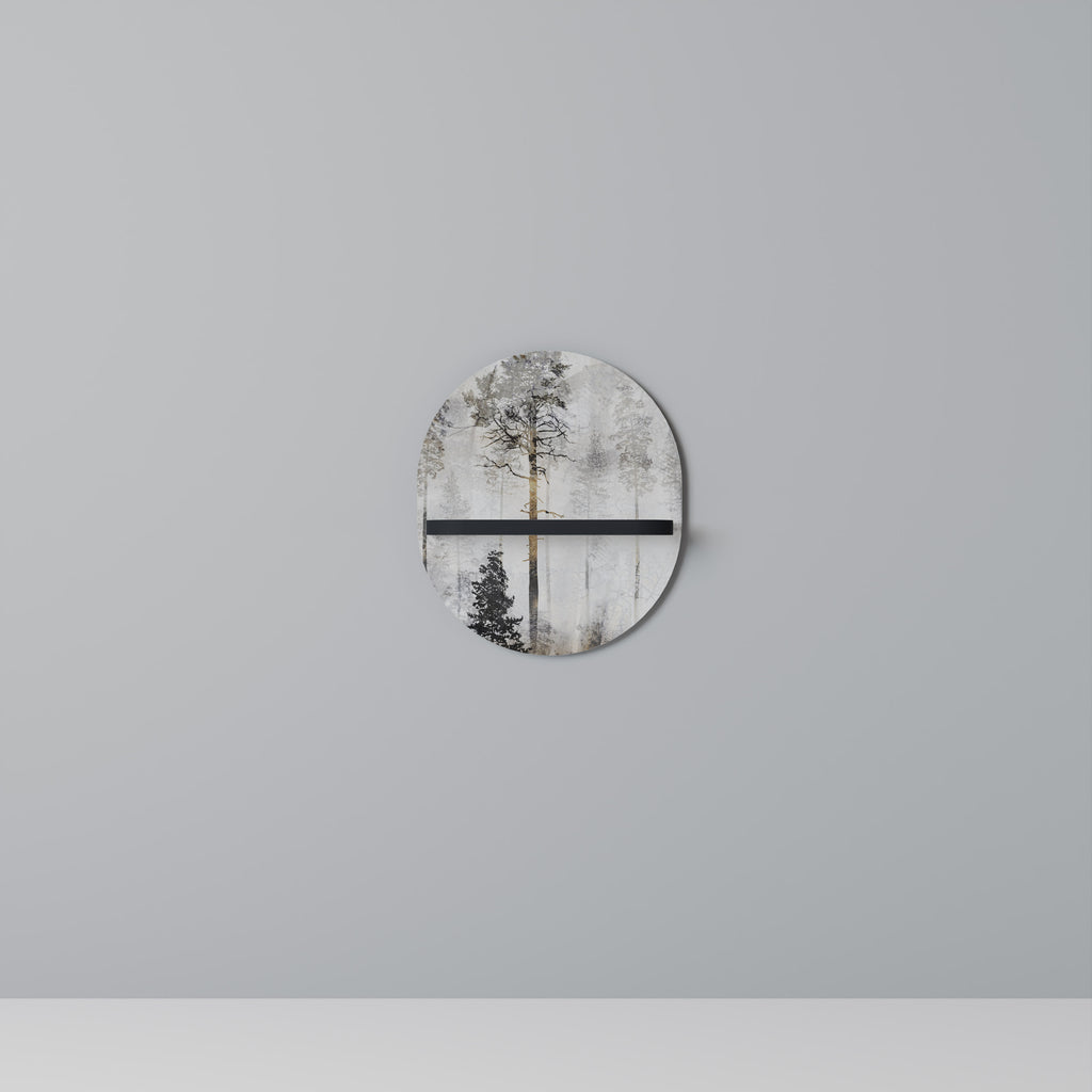 FADE IN THE TREES Oval konsthylla i svart finish