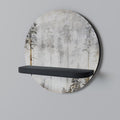 FADE IN THE TREES Round Art Shelf In Black Finish