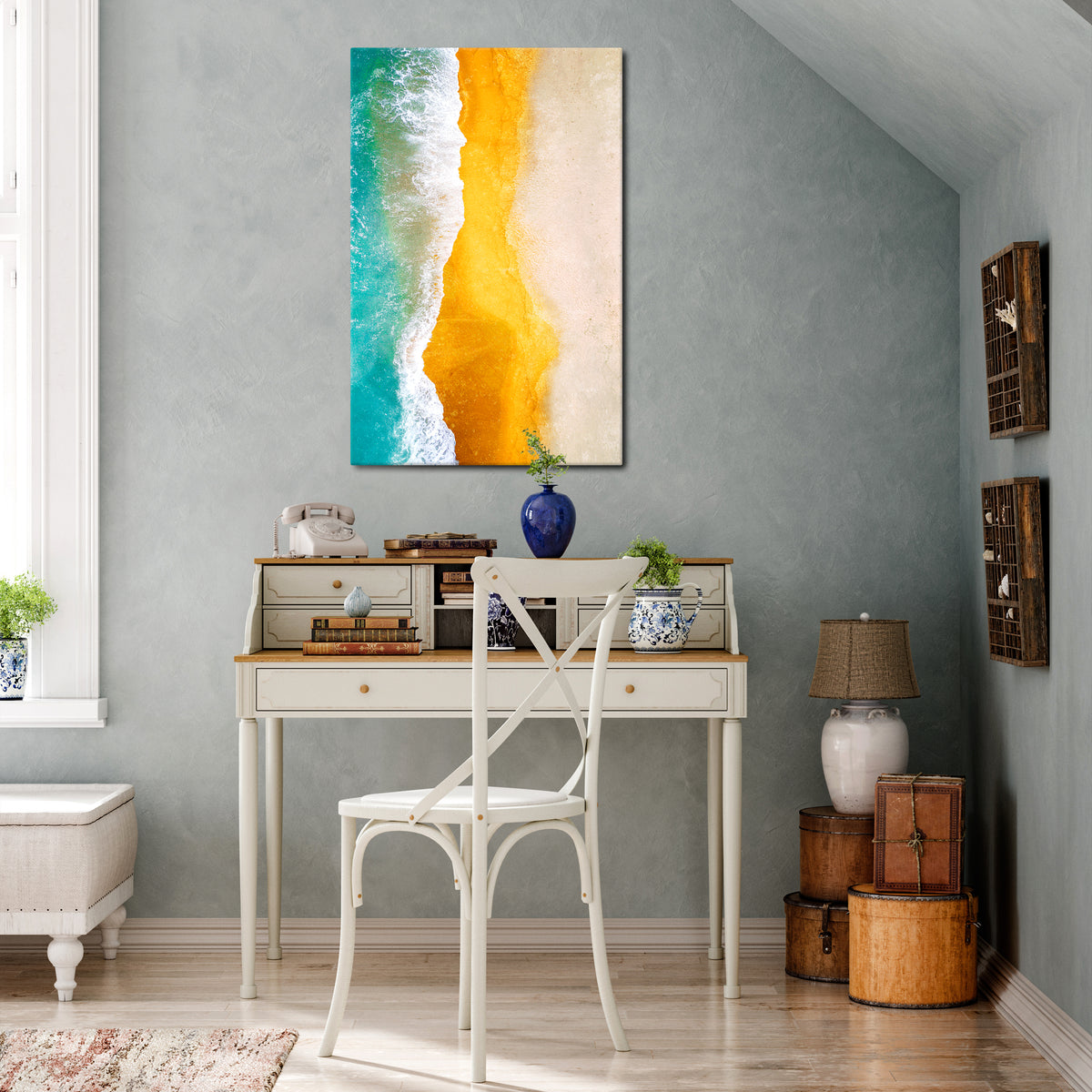 TRILOGY OF TIDES Vertical Canvas Print