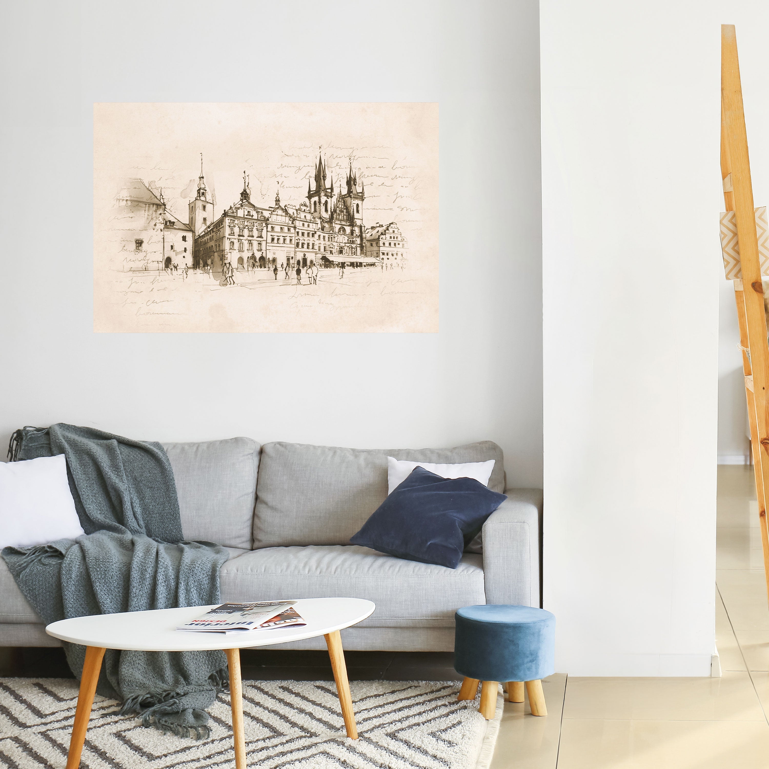 VISKNINGAR OM ARKITEKTUR Horisontell affisch med självhäftande text
