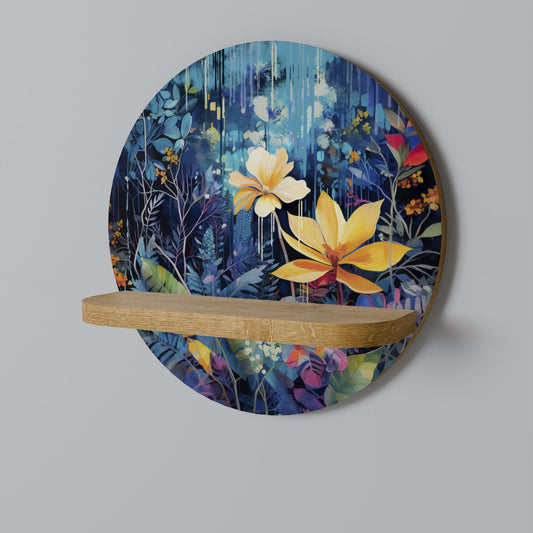 MIDNIGHT BLOSSOM Rund Konsthylla I Ekeffekt