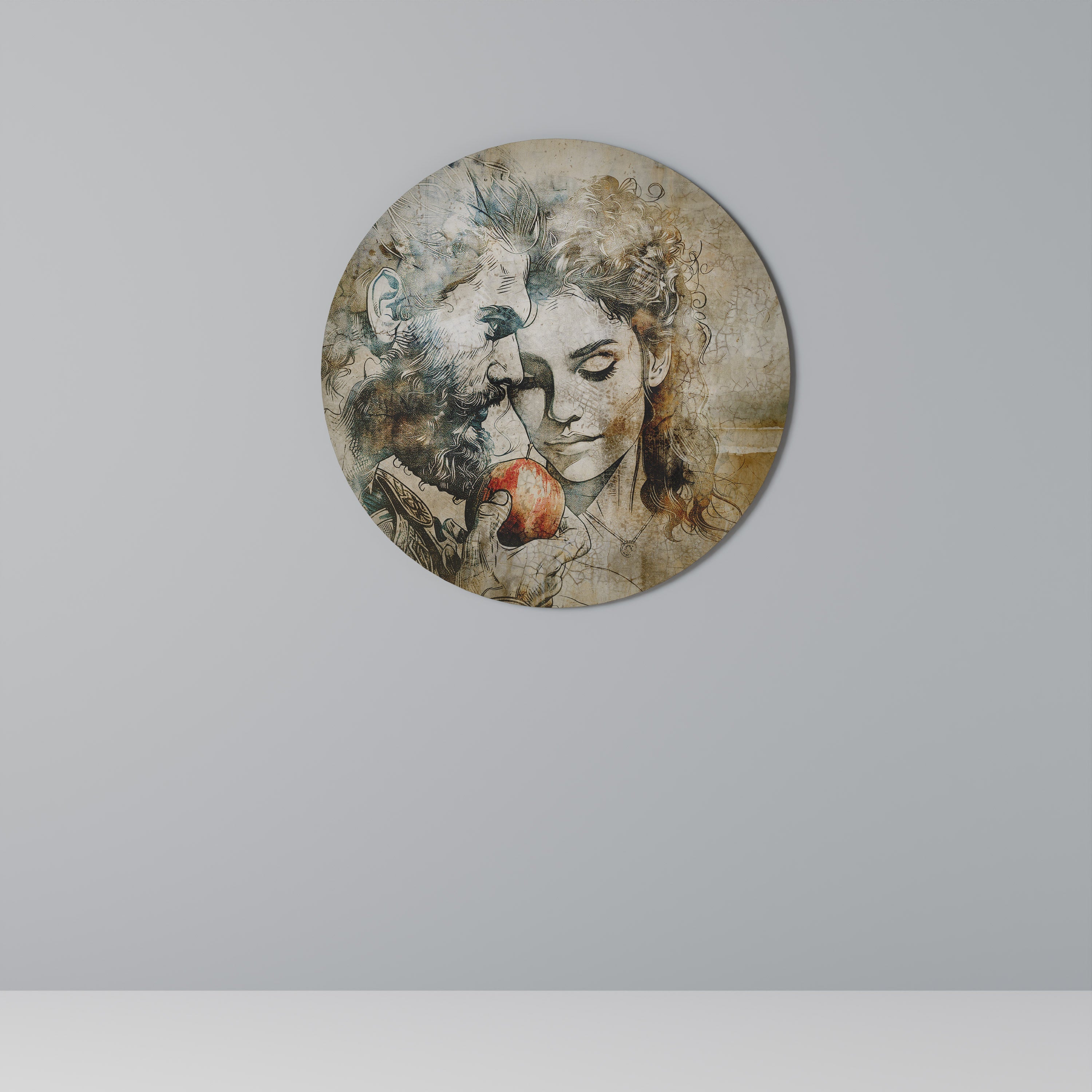 Viskningar av frestelse Rund väggdekoration