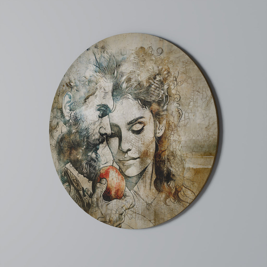 Viskningar av frestelse Rund väggdekoration