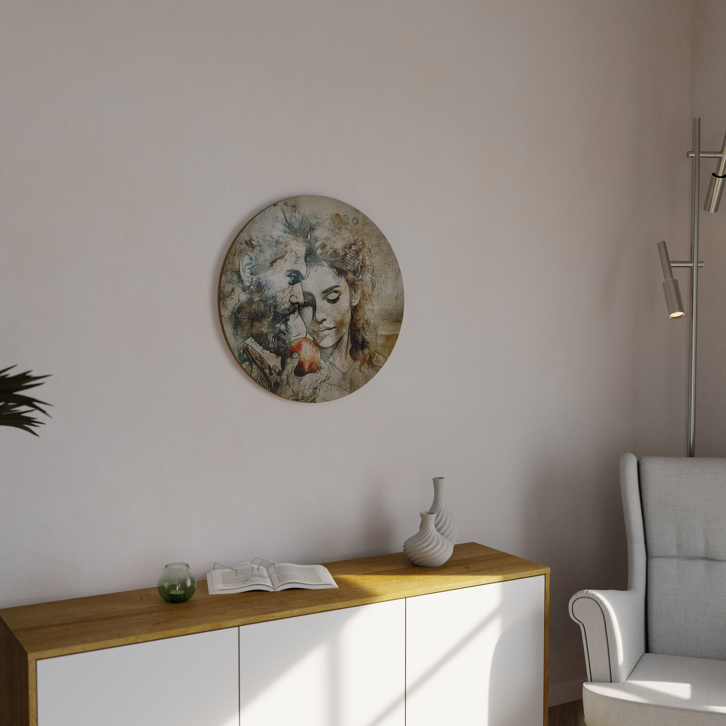 Viskningar av frestelse Rund väggdekoration