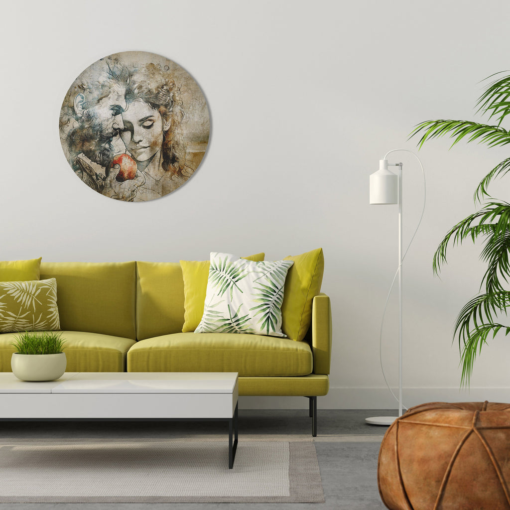 Viskningar av frestelse Rund väggdekoration