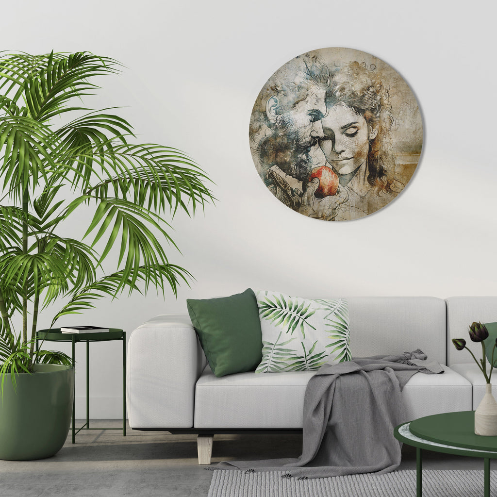 Viskningar av frestelse Rund väggdekoration