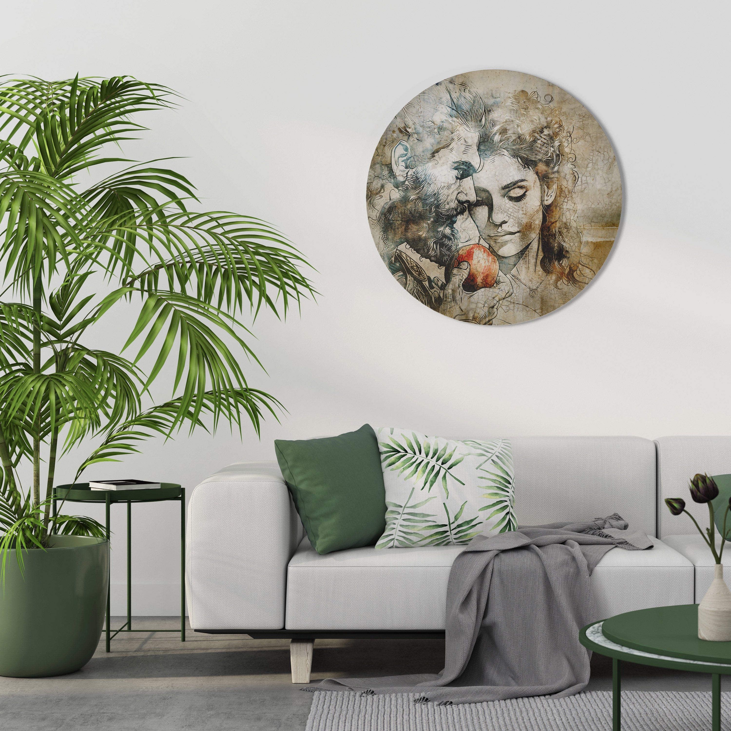 Viskningar av frestelse Rund väggdekoration