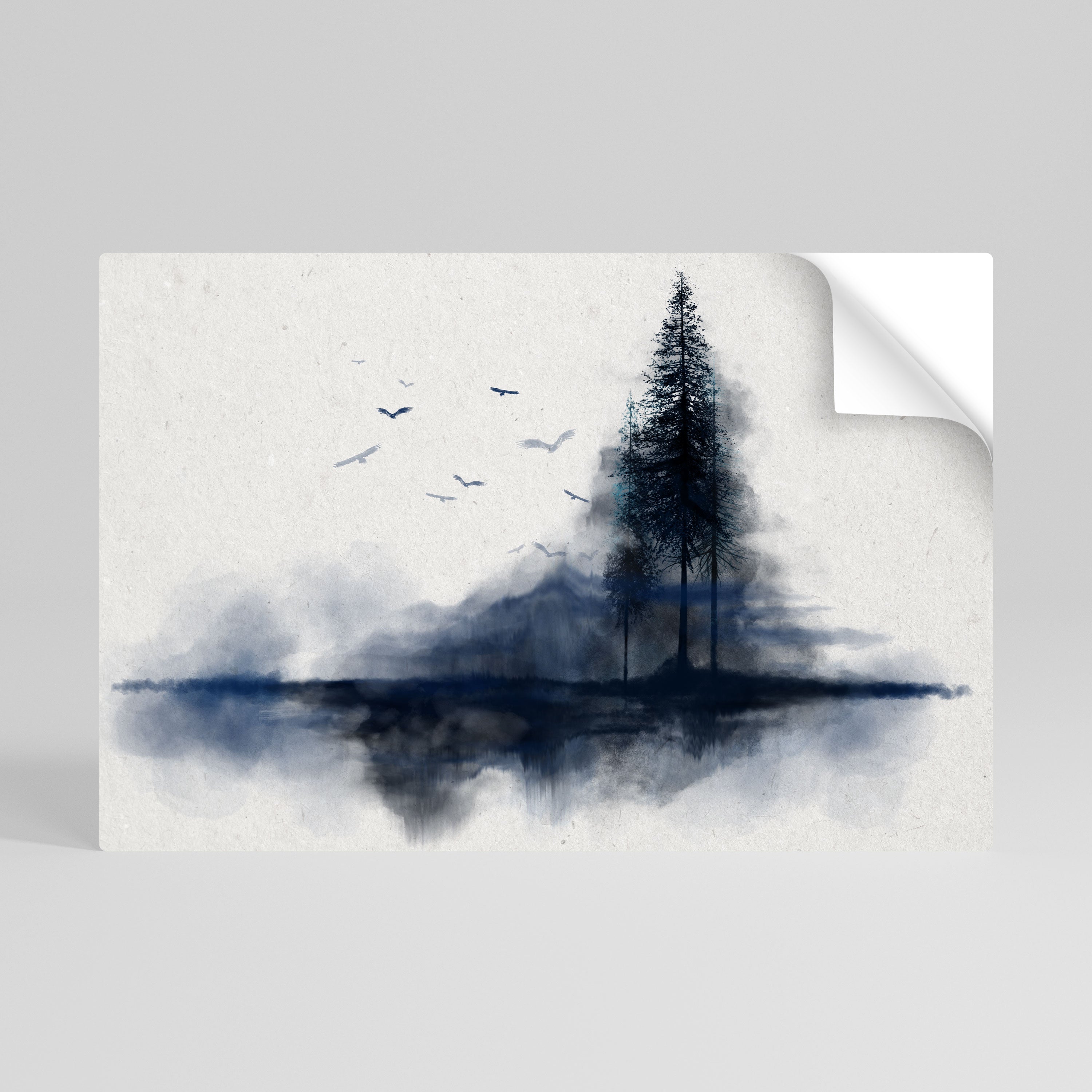 MISTY RECOLLECTION Peel and Stick Horizontal Poster